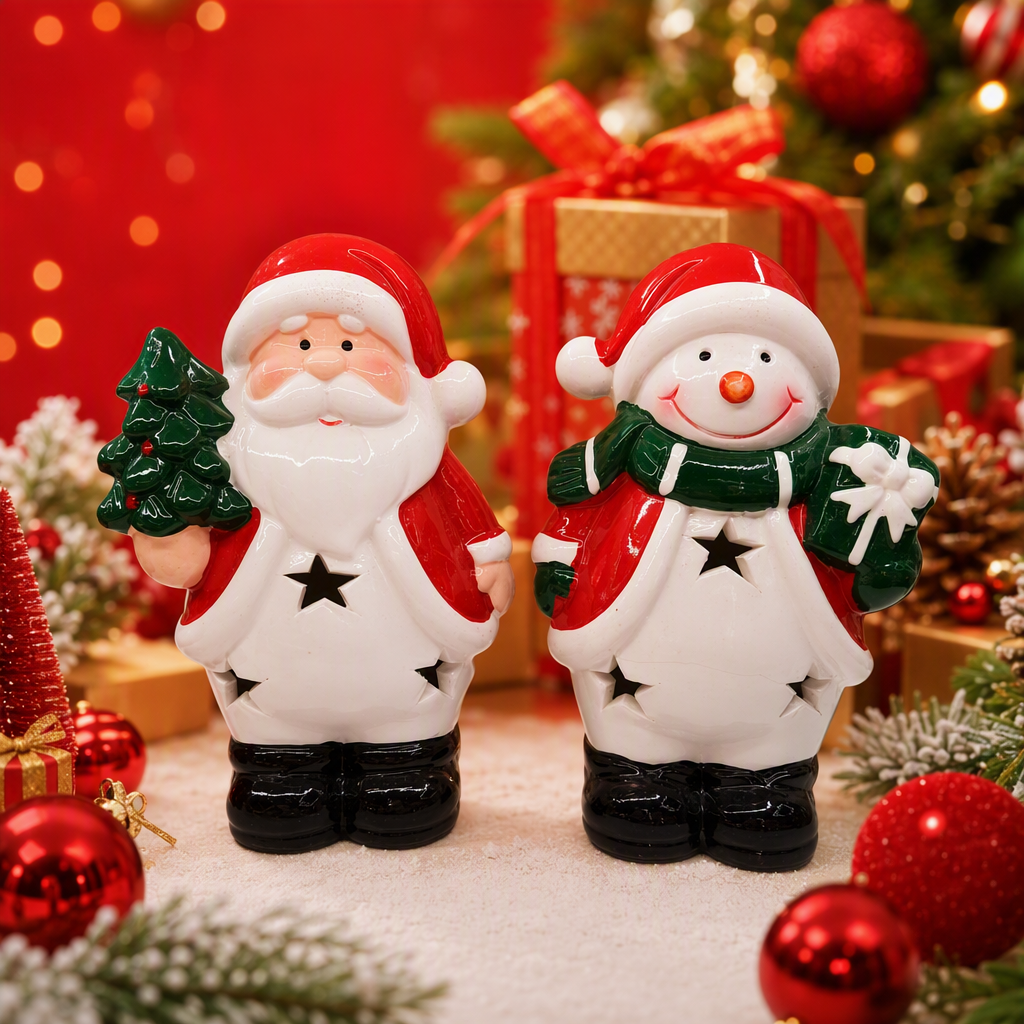 Christmas decorative ceramic ornaments, Santa Claus snowman, Christmas home festival decoration handicrafts, gift displays Specification image