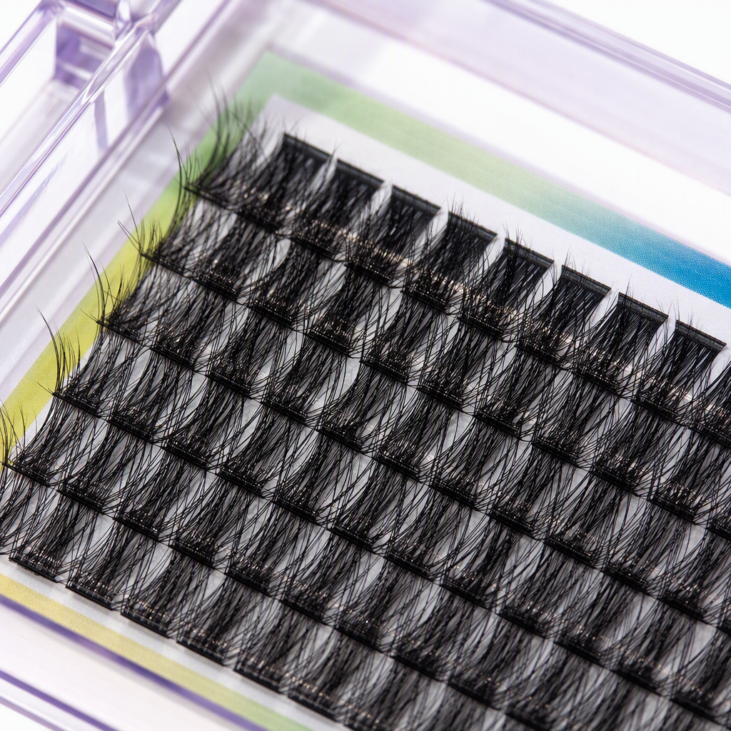 Pestañas falsas negras naturales densas morado embalaje caja larga duración no se cae maquillaje mejora la belleza natural Application Scenario