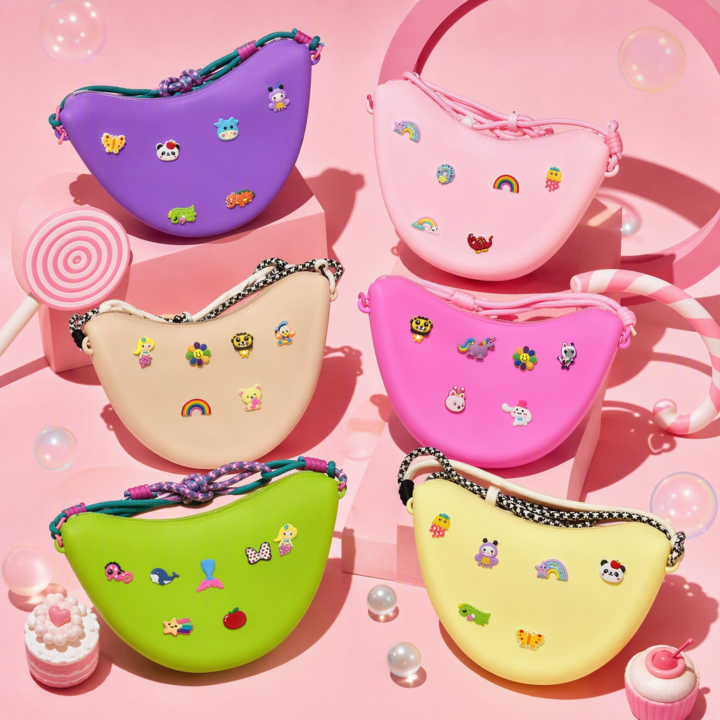 Colorful silicone small bags, cartoon patches, hand-decorated bag accessories, creative storage bags, children's gifts Specification image