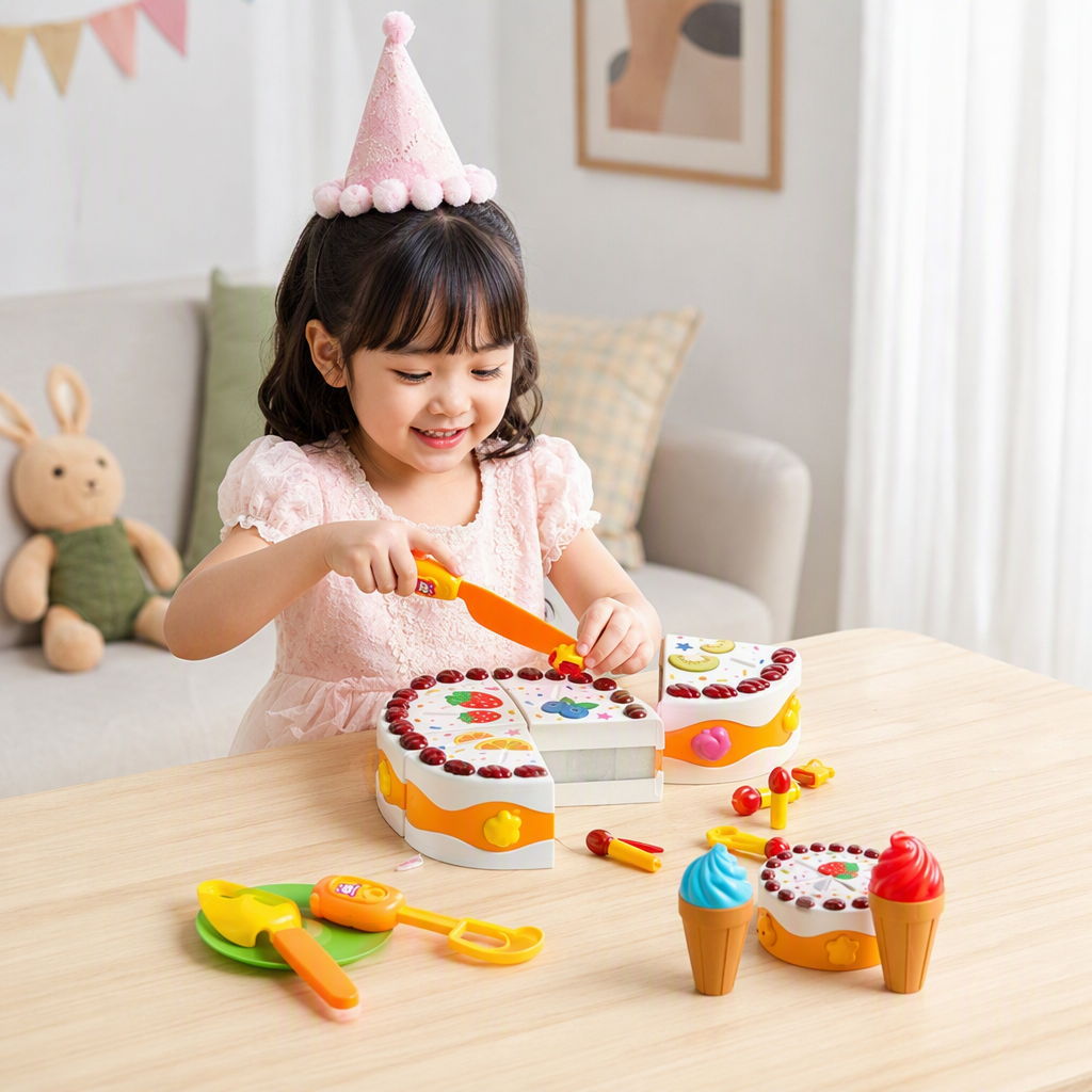 Pastel colorido juego de juguetes niños cocina simulación hornear divertido puzzle juguete regalo de cumpleaños details Picture