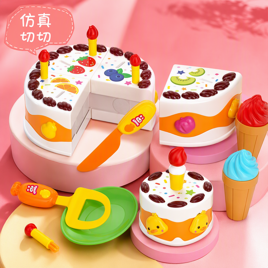 Pastel colorido juego de juguetes niños cocina simulación hornear divertido puzzle juguete regalo de cumpleaños Specification image