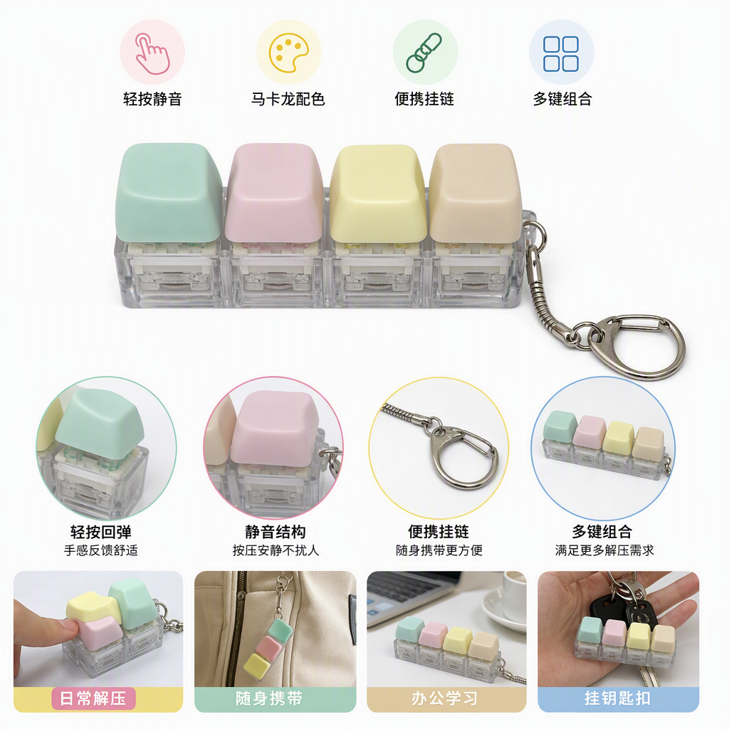 多彩个性钥匙挂饰时尚创意彩色键帽装饰品礼品赠品