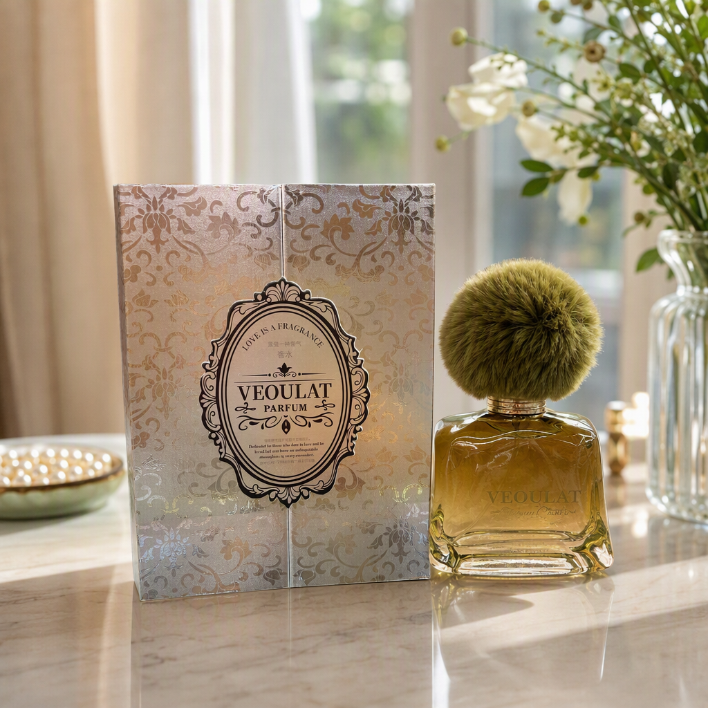 VEOULAT perfume box set with a rich Middle Eastern style and a green pom-pom bottle cap for women details Picture