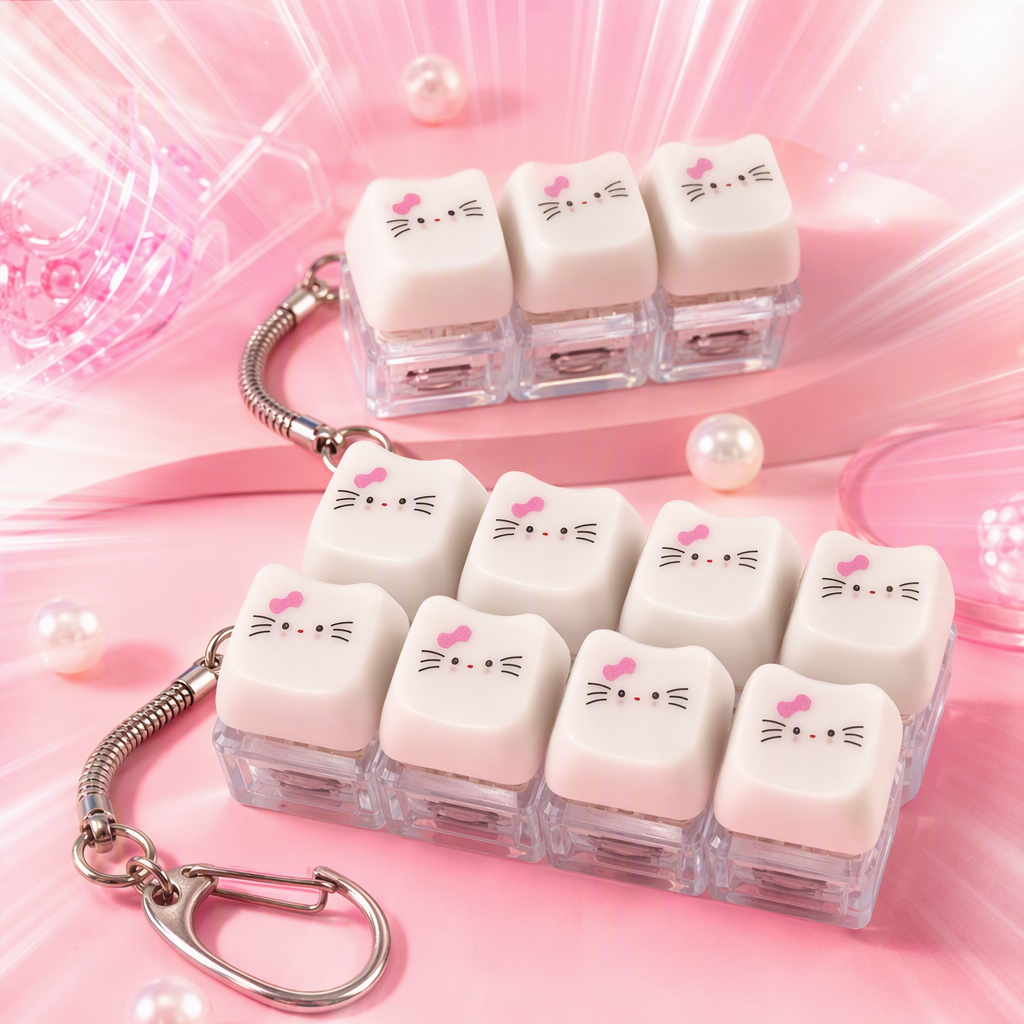 White Hello Kitty keychain, cute cartoon key pendant, gift decoration, and Children's Day present Specification image