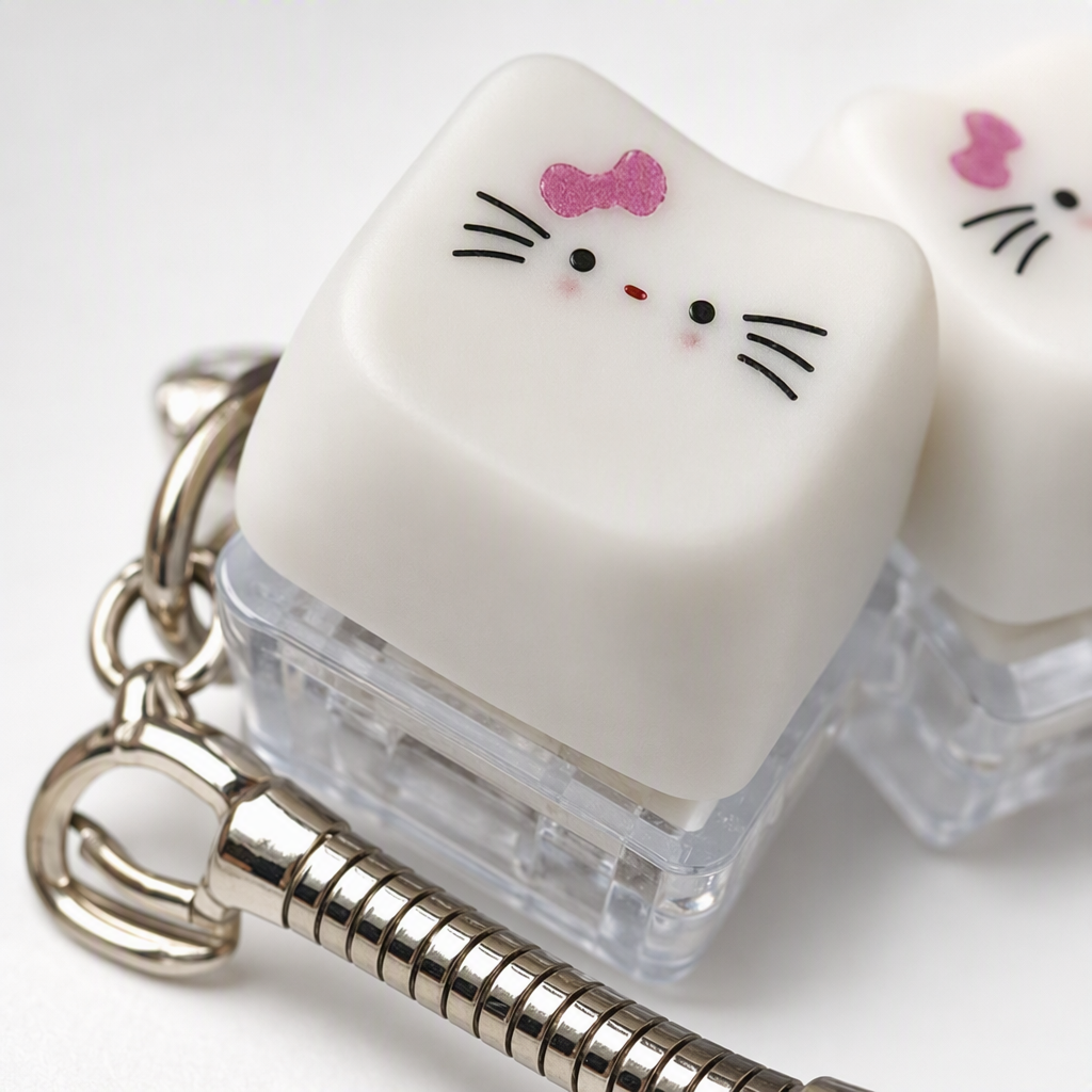 White Hello Kitty keychain, cute cartoon key pendant, gift decoration, and Children's Day present Application Scenario