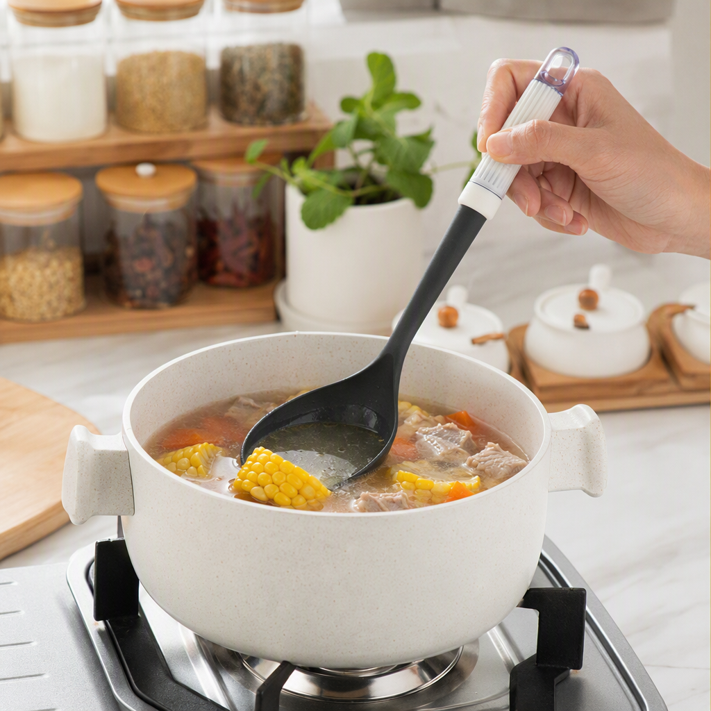 Multi-functional kitchen measuring spoon, stainless steel grey food-grade precise measuring tool, essential for baking and cooking details Picture