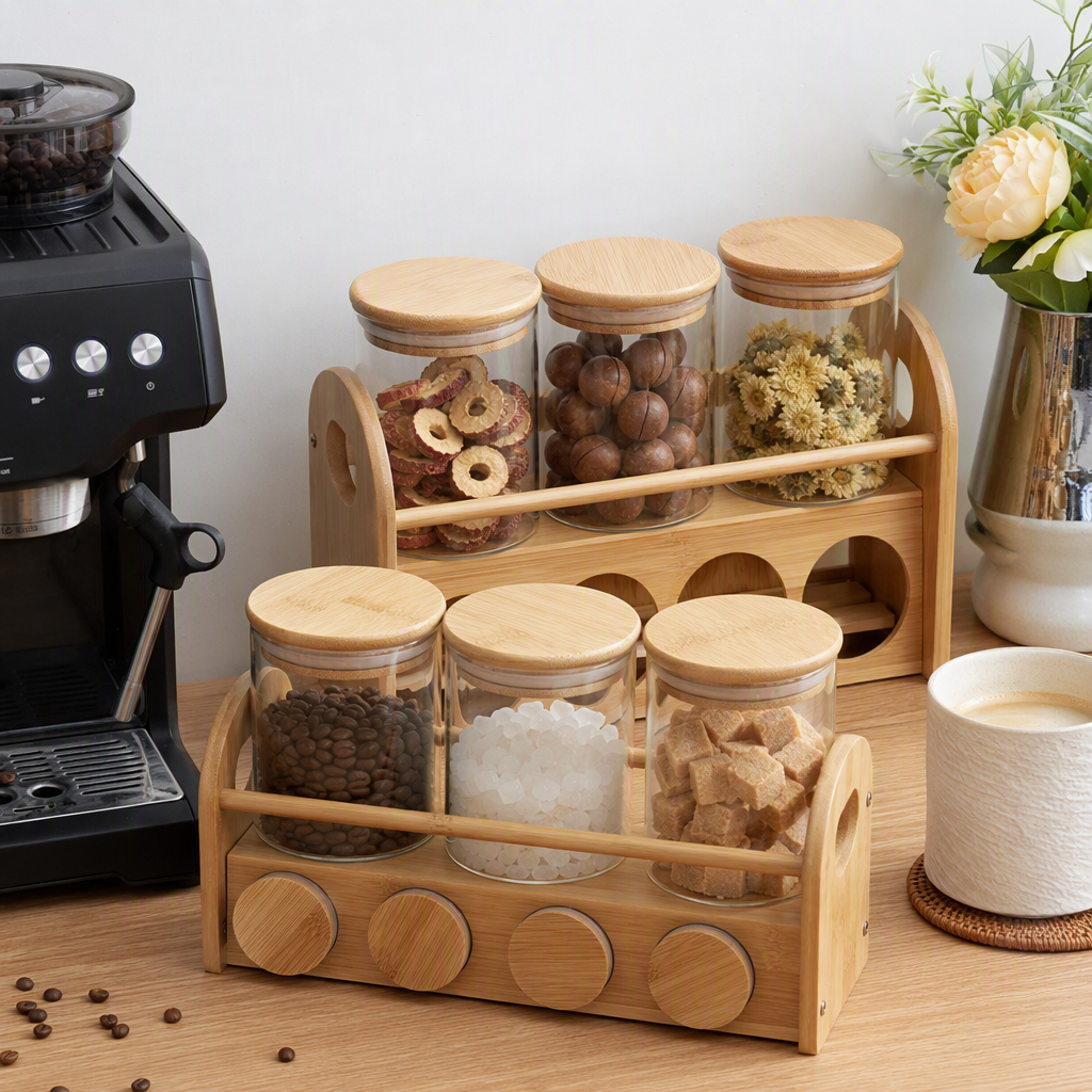 Multi-functional glass sealed jar, dust-proof storage jar, kitchenware organizing container, household storage jar