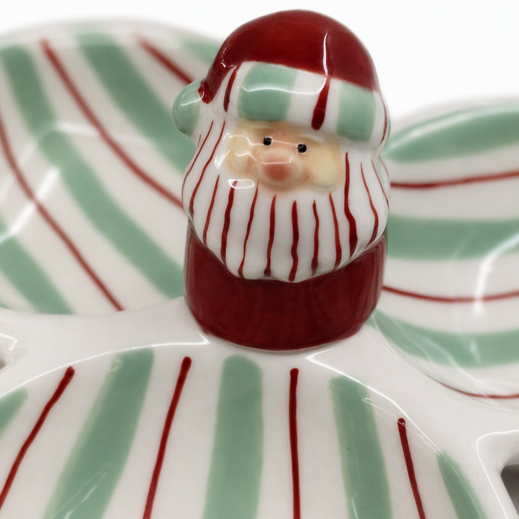 Santa Santa-shaped three-compartment plate, children's tableware, creative home kitchen plates, gift decoration, essential for festivals Application Scenario