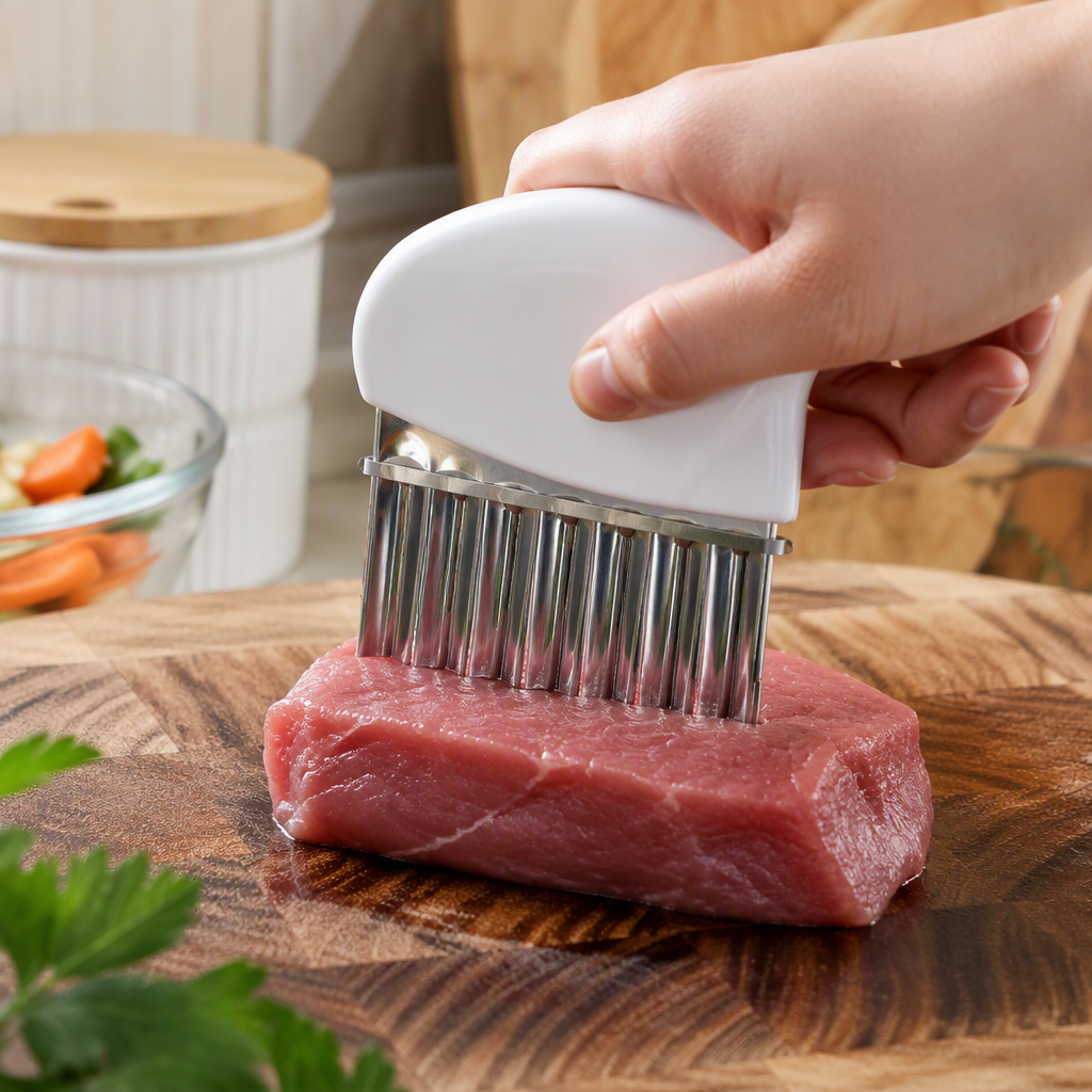 Multi-functional stainless steel wavy slicer, white handle kitchen tool, blade thin vegetable slicer details Picture