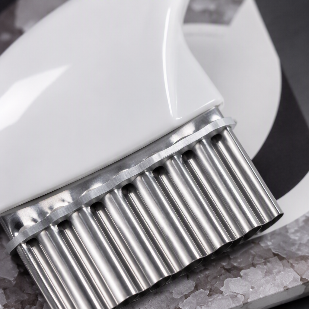 Multi-functional stainless steel wavy slicer, white handle kitchen tool, blade thin vegetable slicer Application Scenario