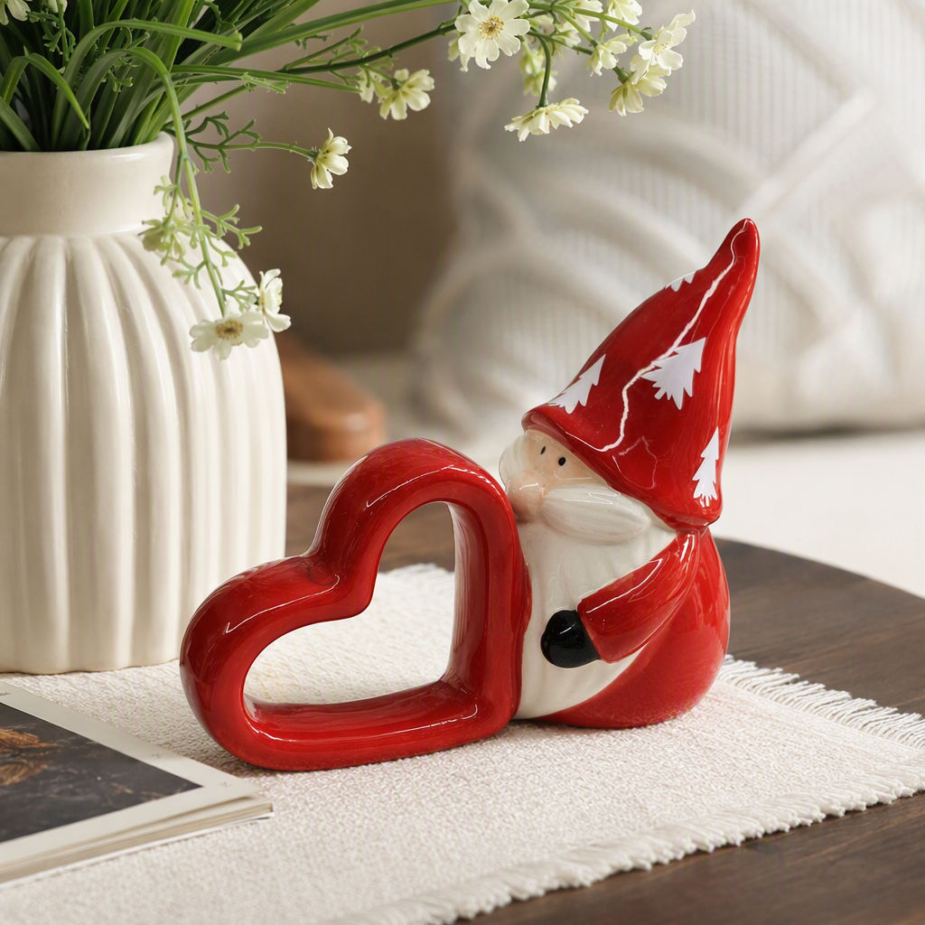 Santa pendular rojo con mango en forma de corazón decoración de vacaciones cálido navidad atmósfera artículos details Picture