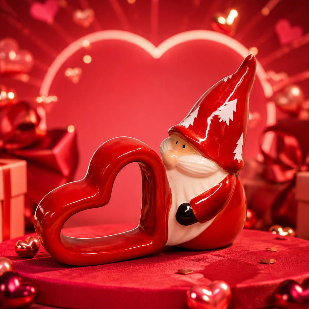 Santa pendular rojo con mango en forma de corazón decoración de vacaciones cálido navidad atmósfera artículos Specification image