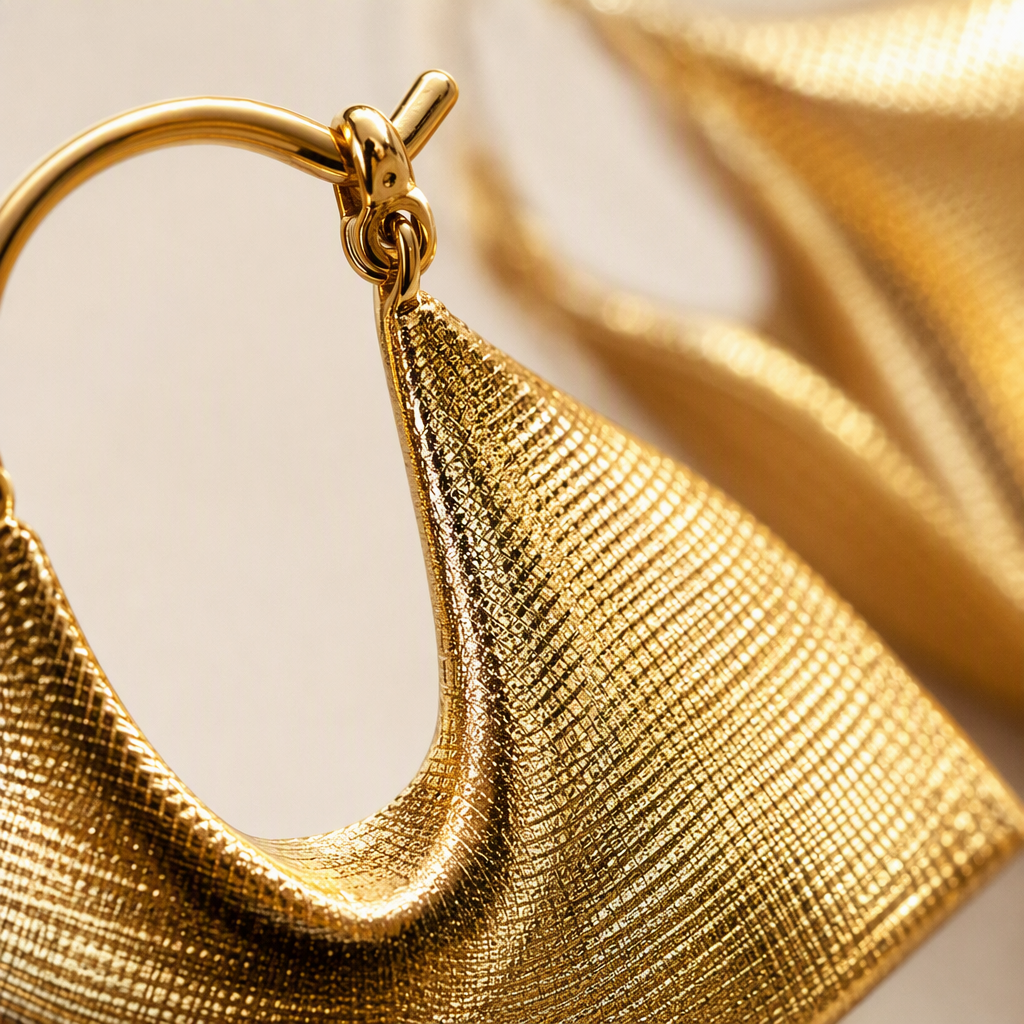 Fashionable gold and silver textured earrings are simple, versatile, elegant and stylish. They are trendy accessories for women Application Scenario