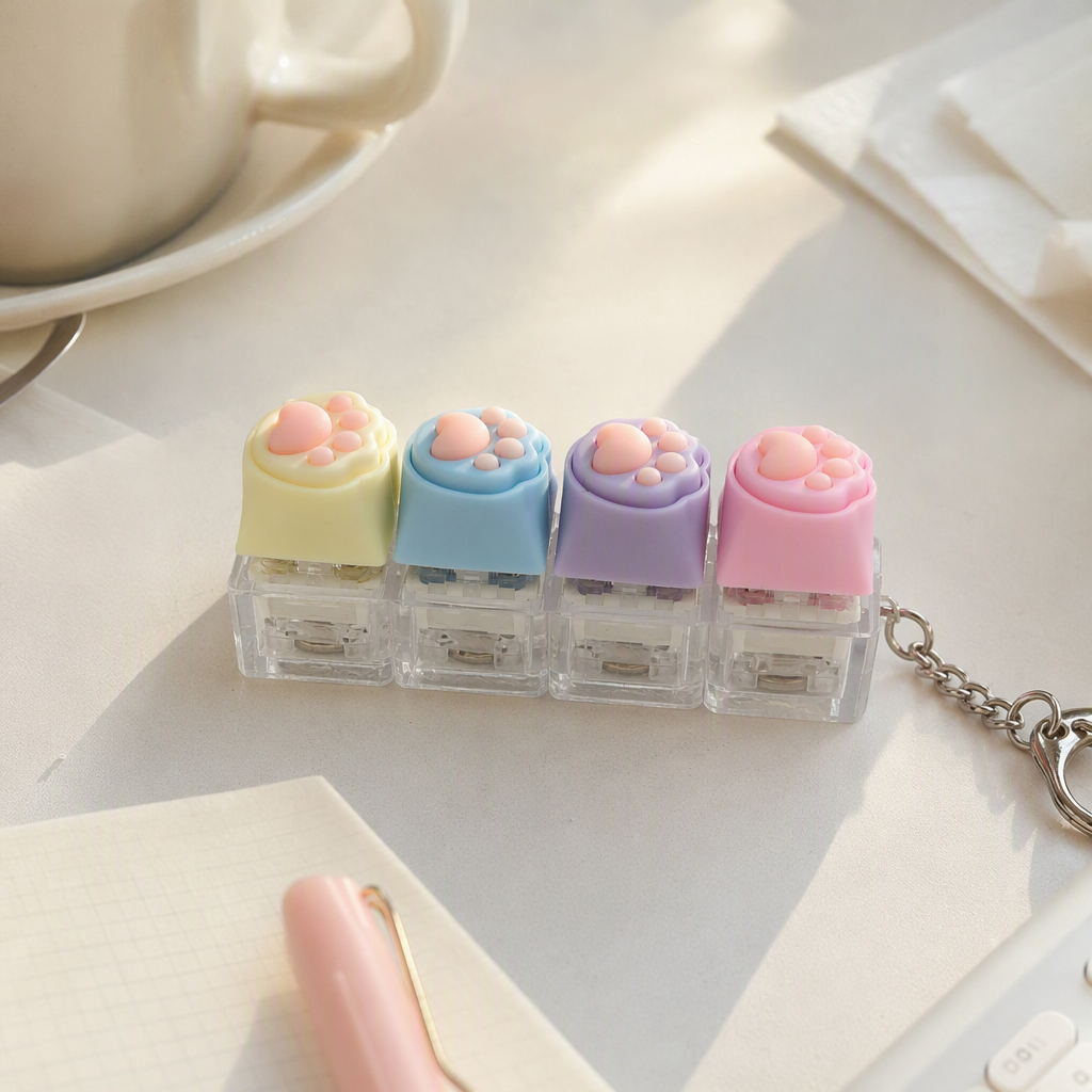 Colorful cat claw-shaped mechanical keyboard keycaps, dazzling and personalized, dust-proof and wear-resistant, with upgraded hand feel, are computer accessories details Picture