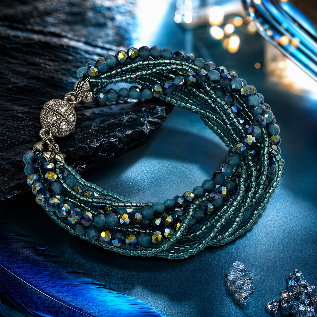Moda multicapa pulsera de cuentas tendencia versátil azul mano simple personalidad mujer pulsera accesorios regalos Specification image