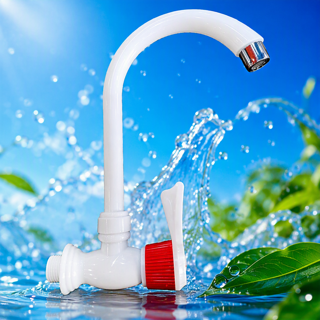 Simple white kitchen washbasin faucet, plastic faucet, anti-rust and durable household faucet accessories Specification image