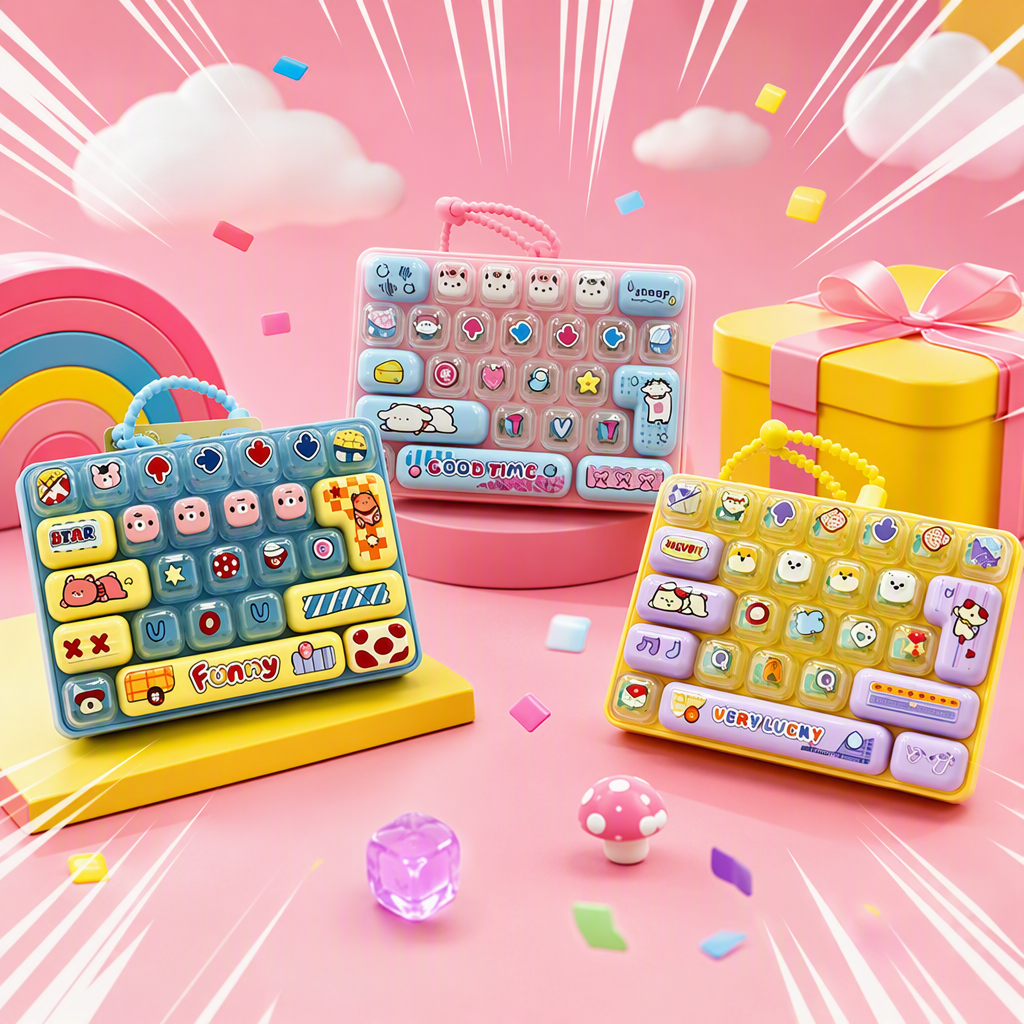 Dibujos animados 26 GRS descompresión tecla teclado juguete mini dedo prensa descompresión mochila escolar colgante juguetes en stock Specification image