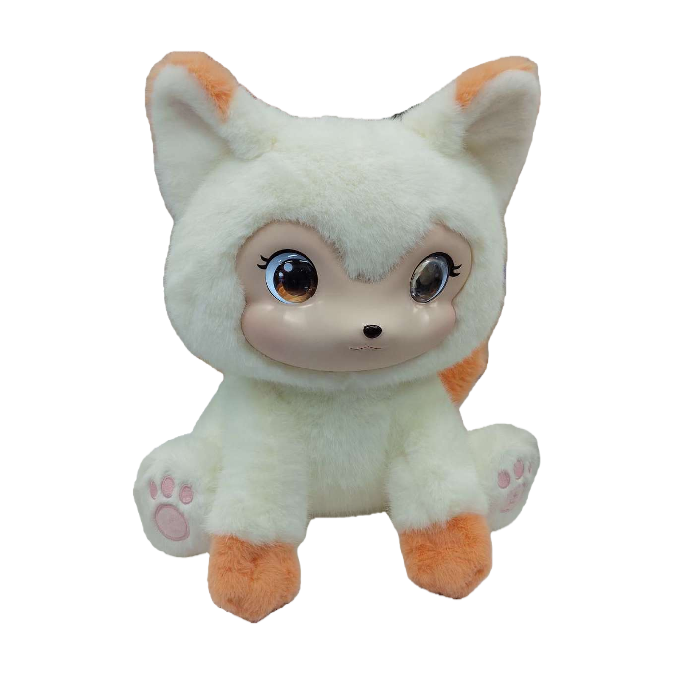 Cute plush fox dolls, white base ornaments, soft and adorable throw pillows, children's gift collectibles Item Picture