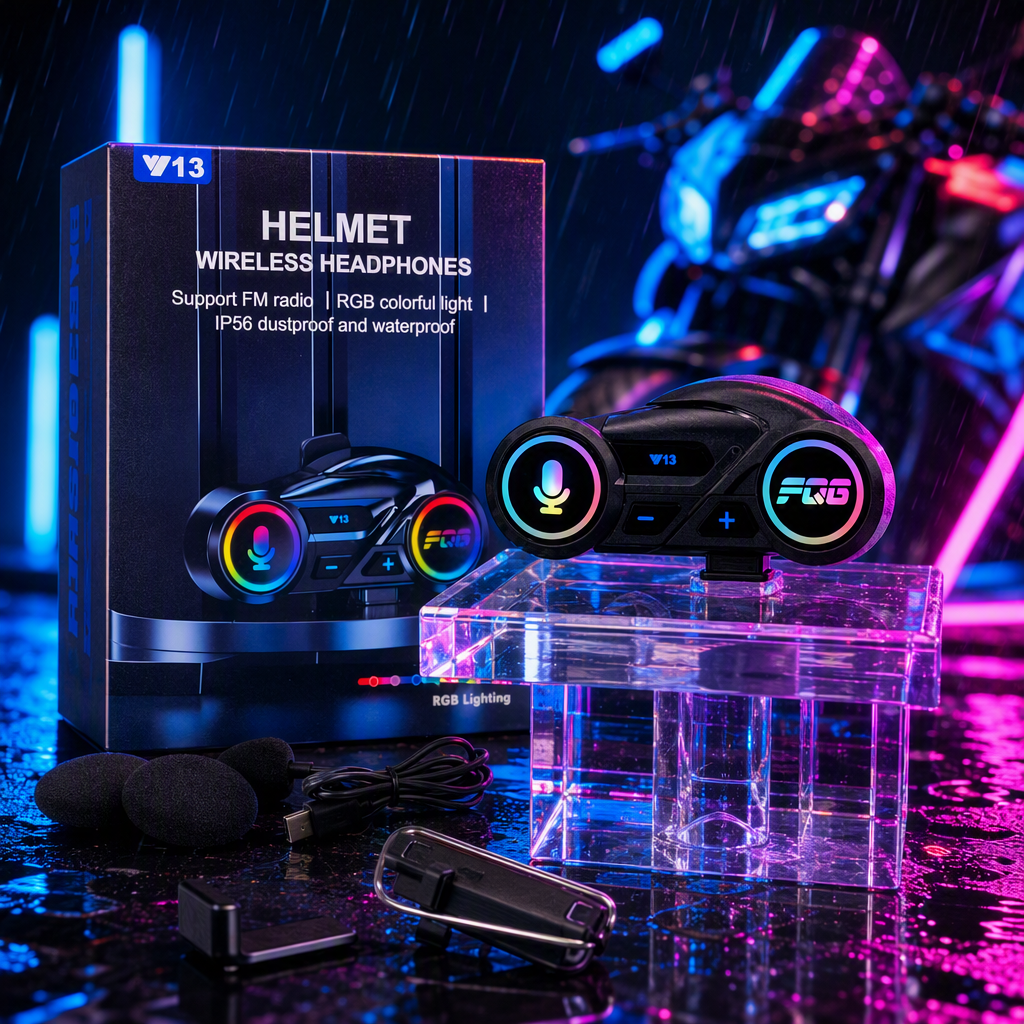 Auriculares inalámbricos de casco negro con luces de color RGB soporte FM transceptor de sonido hd calidad de sonido deportes auriculares de carrera Specification image