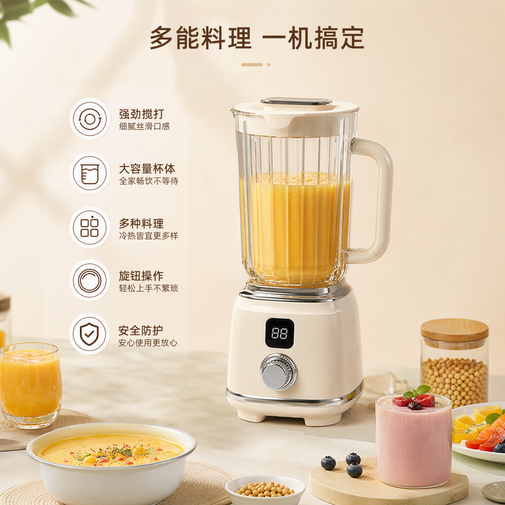 Multi-functional household blender, large-capacity silent baby food and juice mixer, essential for the kitchen details Picture