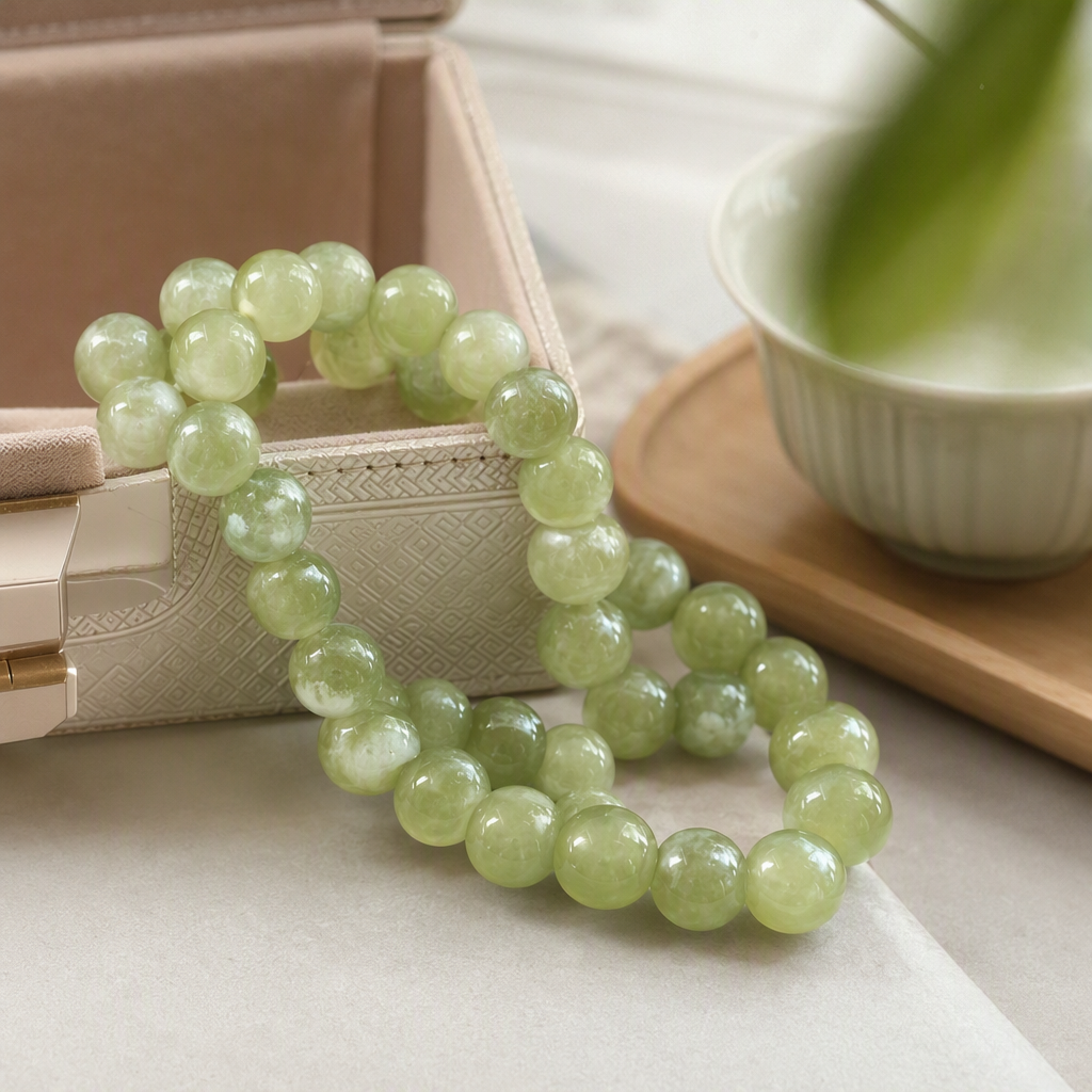 Qingxiuyu tapa de leche pulsera de moda 10mm cuentas redondas natural xiuyu jade pintos de mano versión coreana juventud 100 accesorios pulsera tendencia Specification image