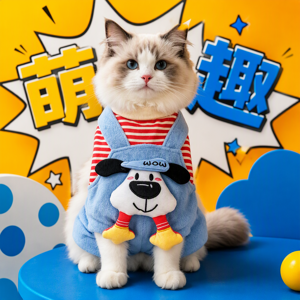 Pet clothing for dogs and cats, thick and warm autumn and winter, calf overalls, waterproof raincoats, frog sweatshirts