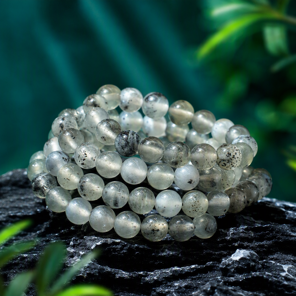 Natural tinta de montaña jade mancuerna nacional sentimiento nacional brazalete para hombres y mujeres estudiantes simple 100 accesorios pareja tendencia regalar cuentas redondas 8mm