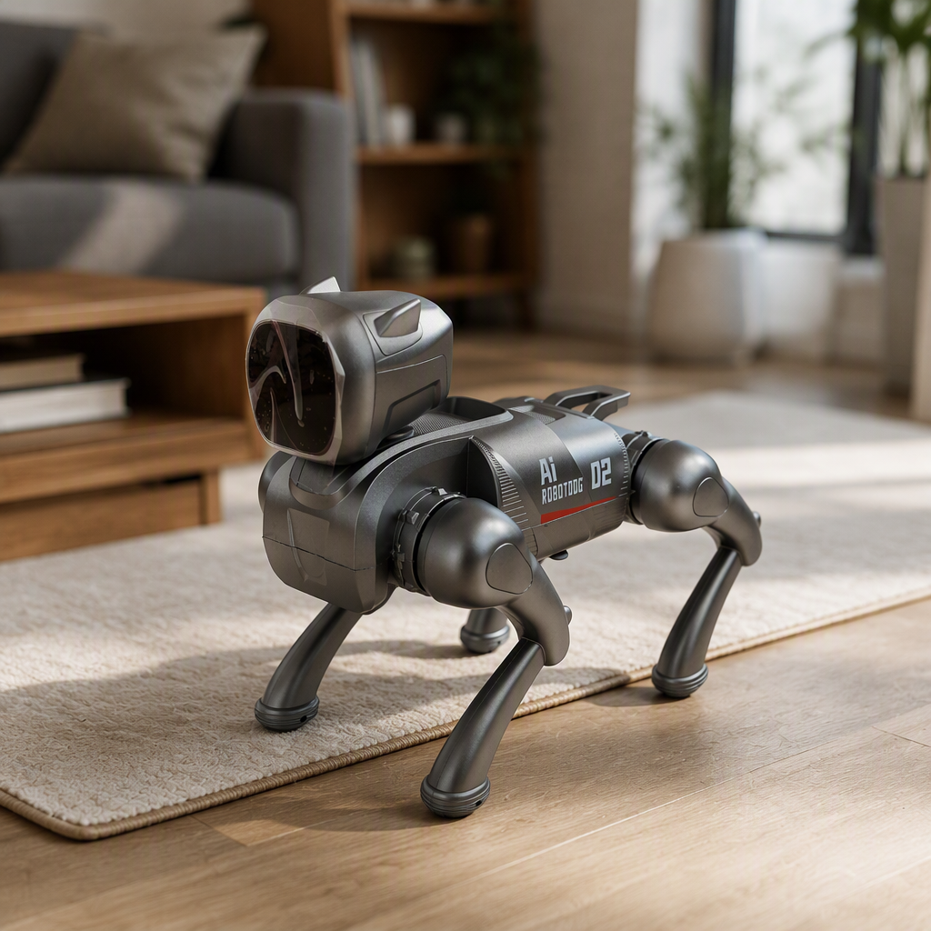 Intelligent quadruped robot pet dog grey high-definition simulation children's toy for companionship and interaction, durable and drop-resistant details Picture