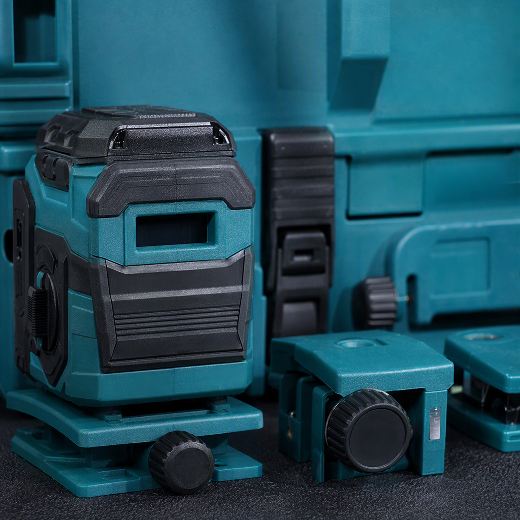 The multi-functional turquoise laser level set is a professional measurement auxiliary tool and a portable construction auxiliary equipment Application Scenario
