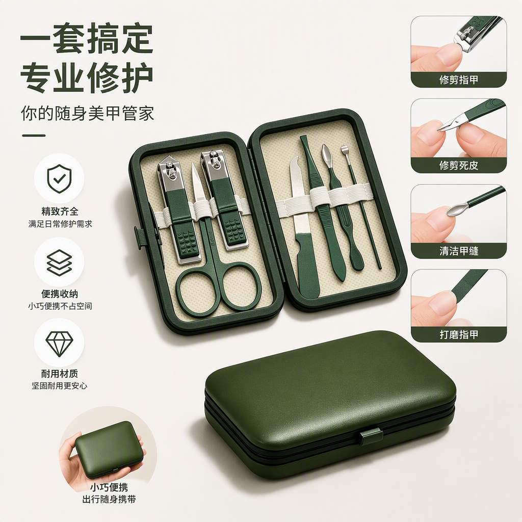 Kit de herramientas de uñas eco-friendly multifunción manicura manicura belleza esencial kit de cuidado de manos