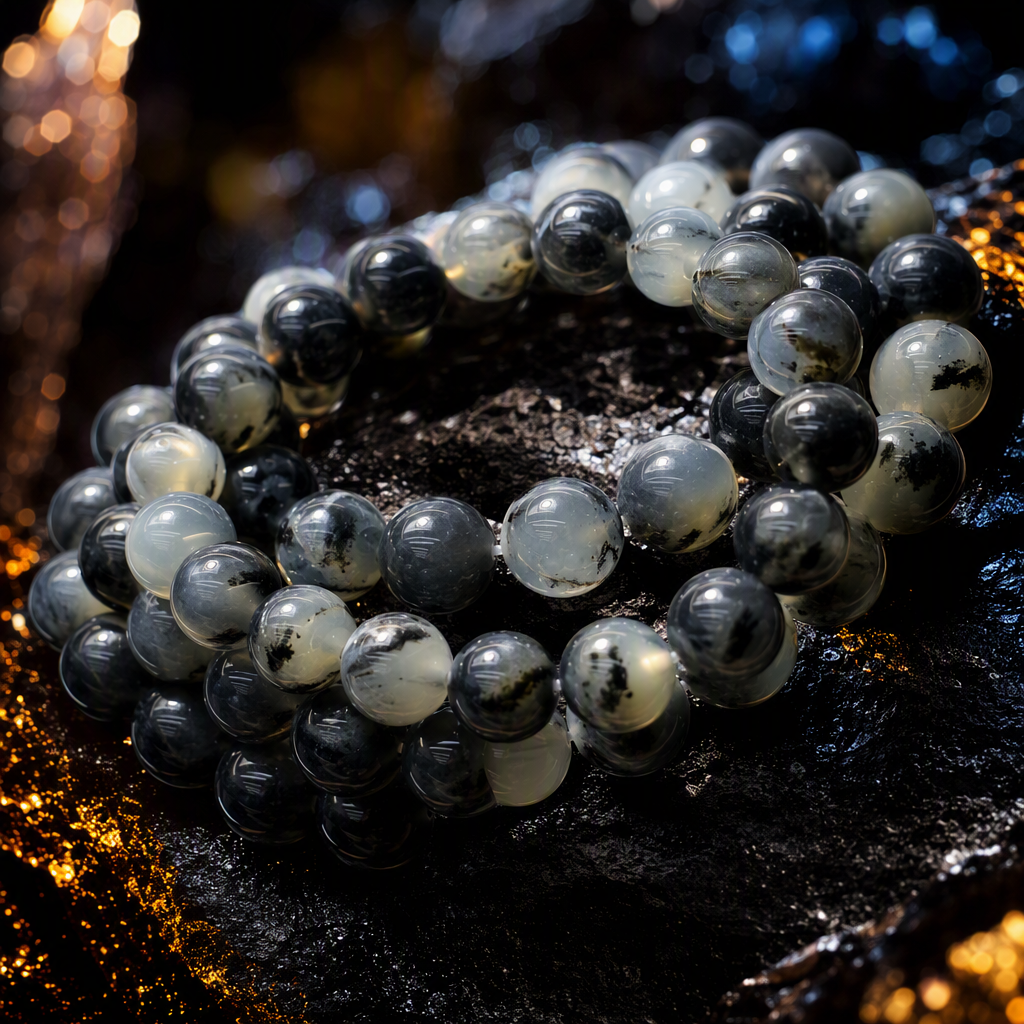 Moda tinta "xiujade brazaletes" cadenas de mano para hombres y mujeres parejas de shanshui ornamentos de mano tendencias estudiantes 100 accesorios perlas de jade de 12mm