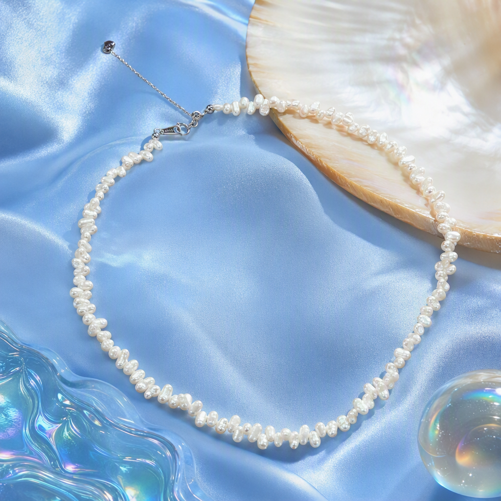 Elegant white pearl necklace, simple and fashionable, versatile necklace, gift, ladies' hair accessory Specification image