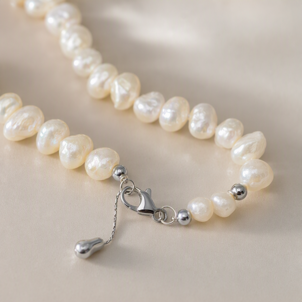 Elegant white pearl necklace, simple and fashionable, versatile necklace, gift, ladies' hair accessory Application Scenario
