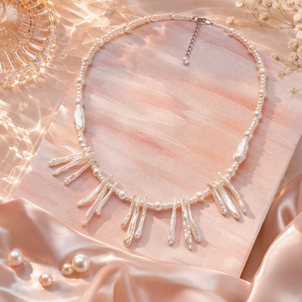 Elegant white pearl necklace, simple and versatile for women, fashionable jewelry and accessory gift box set Specification image