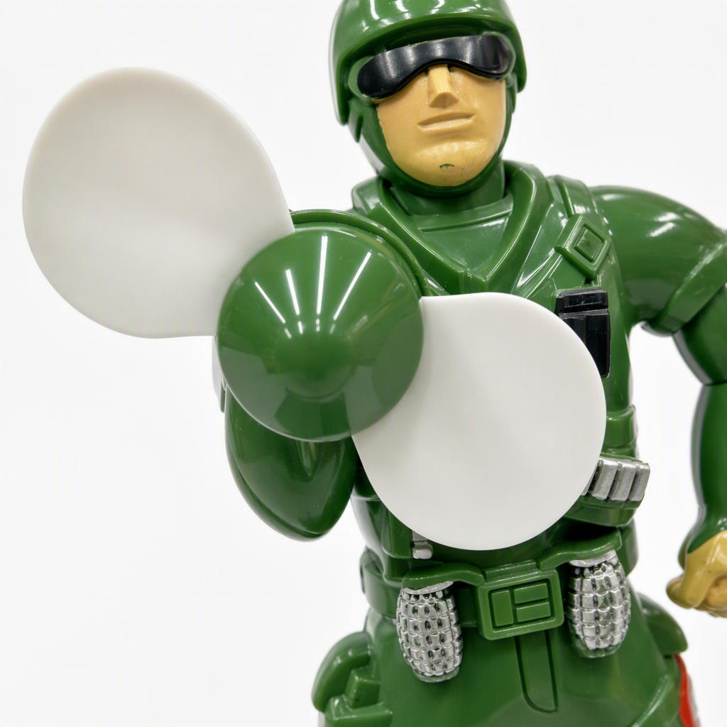 Light military soldier hand pressing fan toy doll, hand-held pressing small fan boy street stall fun toy Application Scenario