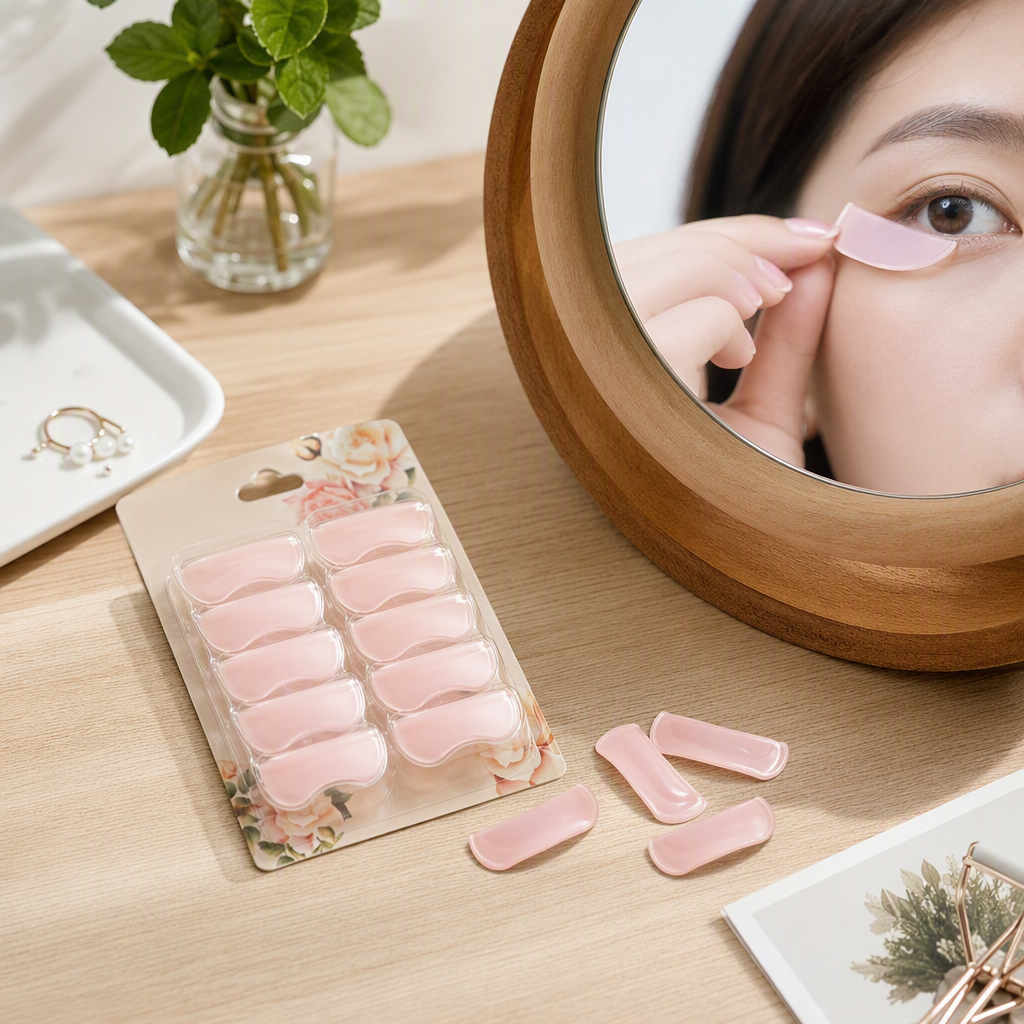 Hidratación hidratante pink eye patch calmante cansancio ocular nutrición profunda cuidado de los ojos envoltura de pareja details Picture