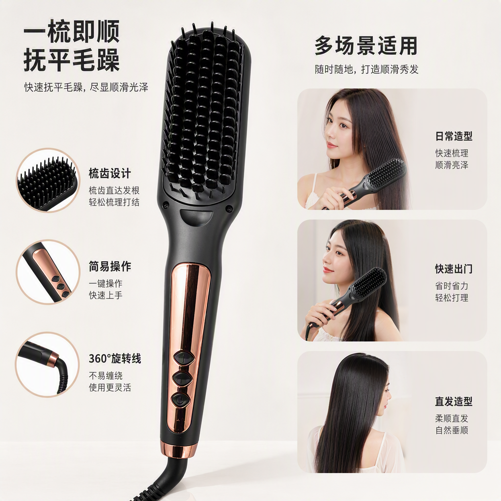 ENERGY MAX Electric Hair Comb is a portable household hairdressing comb that doesn't require pulling and is a styling wonder