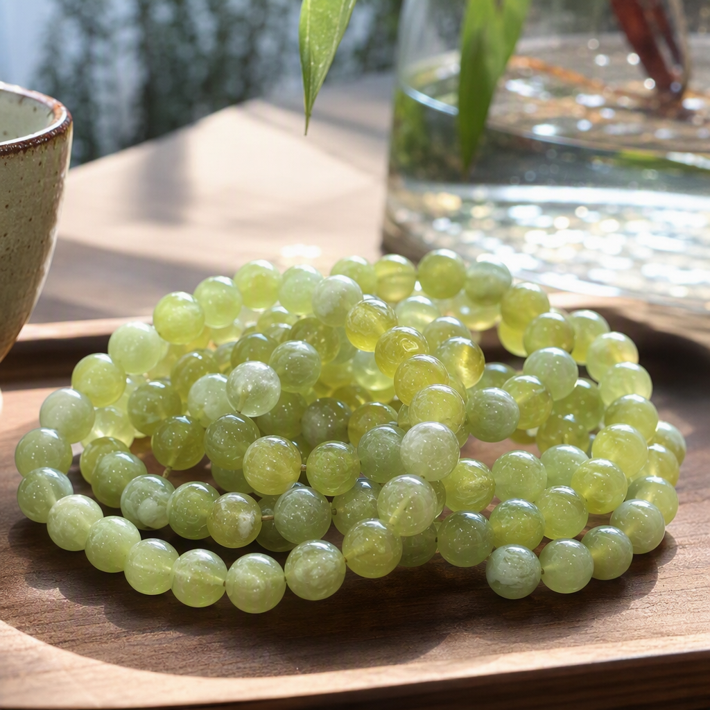 Natural "xiuyu qing lift milk" tapa 8mm pulsera de perlas redondas cadena de jade de moda pulsera de personalidad simple juventud versátil tendencia accesorios Item Picture