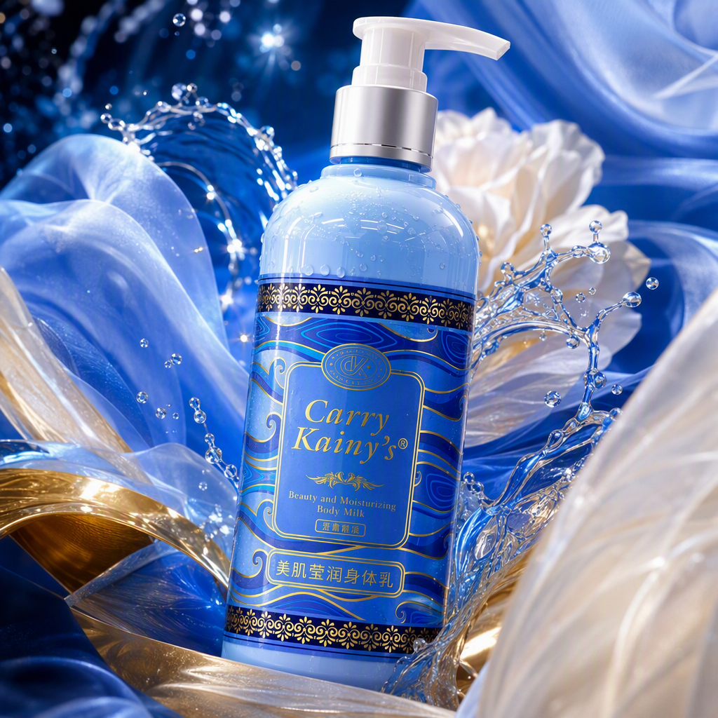 Beauty Skin Moisturizing Body Lotion Blue bottle with golden patterns moisturizing Nourishing Skin and body lotion Specification image