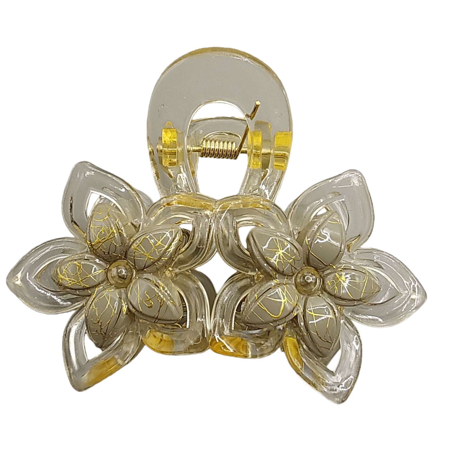 Golden patterned transparent hair clips, elegant hair accessories, headwear, hair tie clips, simple and versatile hair clip decorations Item Picture