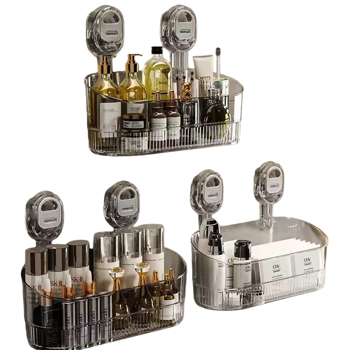 Resistente al agua durable ventosa colgante rack cocina multiuso baño almacenamiento rack fuerte adsorción acabado suministros