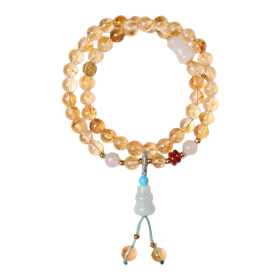【 Yajinpei Jewelry 】6mm Natural Crystal Yellow crystal bracelet design, fashionable bracelet and accessory, simple and versatile, trendy bracelet and accessory Item Picture