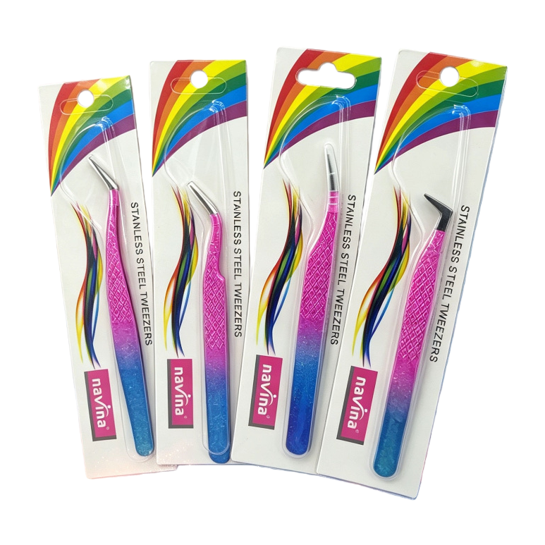 Conjunto de pinzas gradiente de arco iris multifuncional belleza herramienta de corte de cejas agarre meticuloso suministros de maquillaje portátiles Item Picture