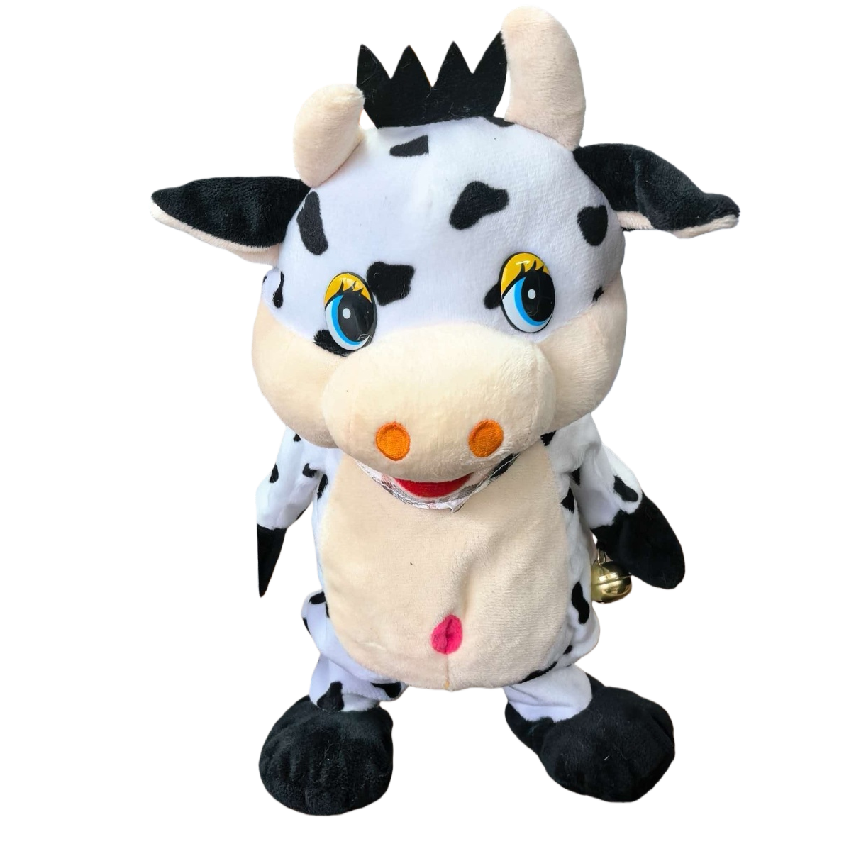 A cute walking black and white spotted cow doll, a fabric handmade doll, a children's toy gift Item Picture