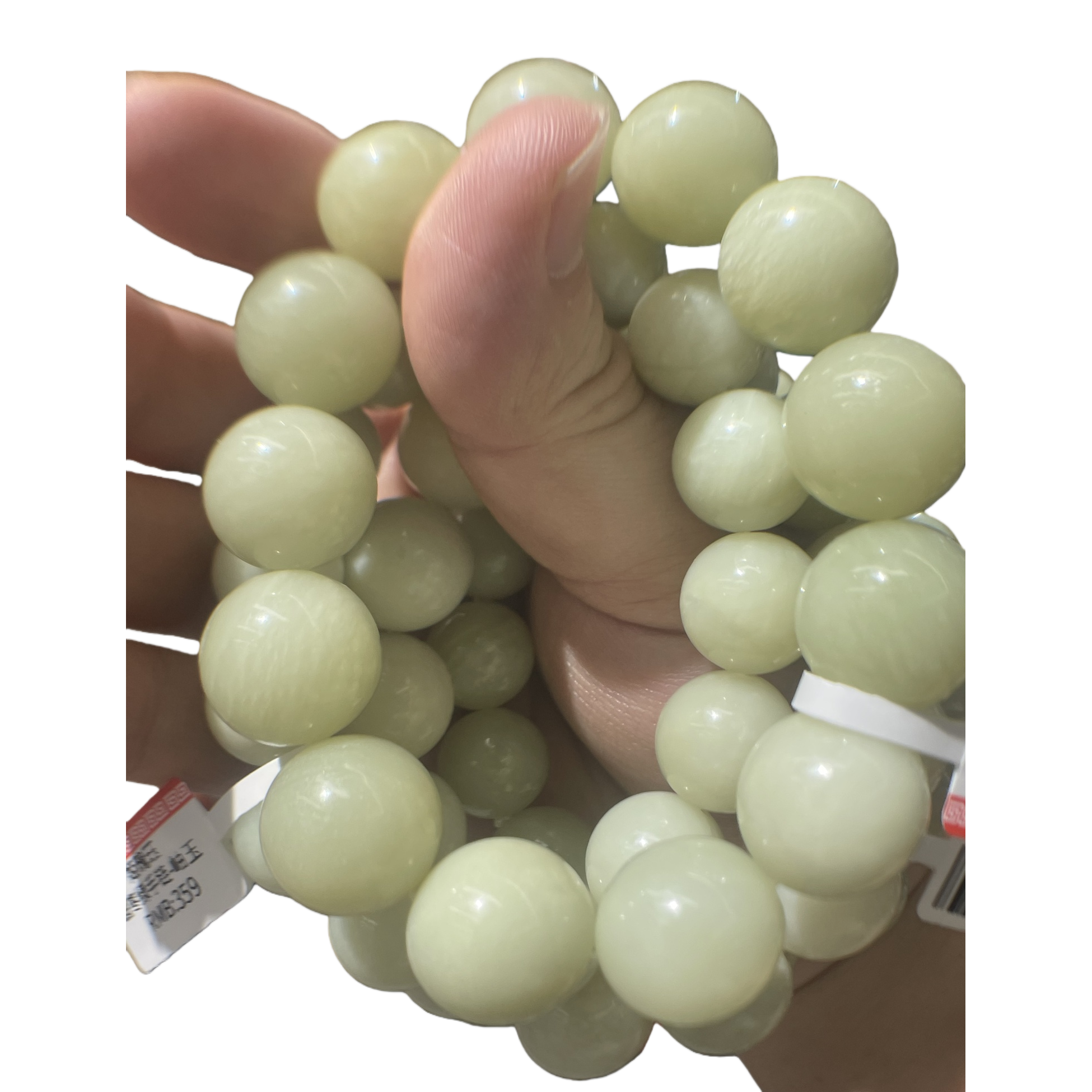 Round jujube green natural jade bracelet, Xiuyan jade bracelet, simple men's and women's style bracelet accessories, trendy and versatile, gift live stream Item Picture