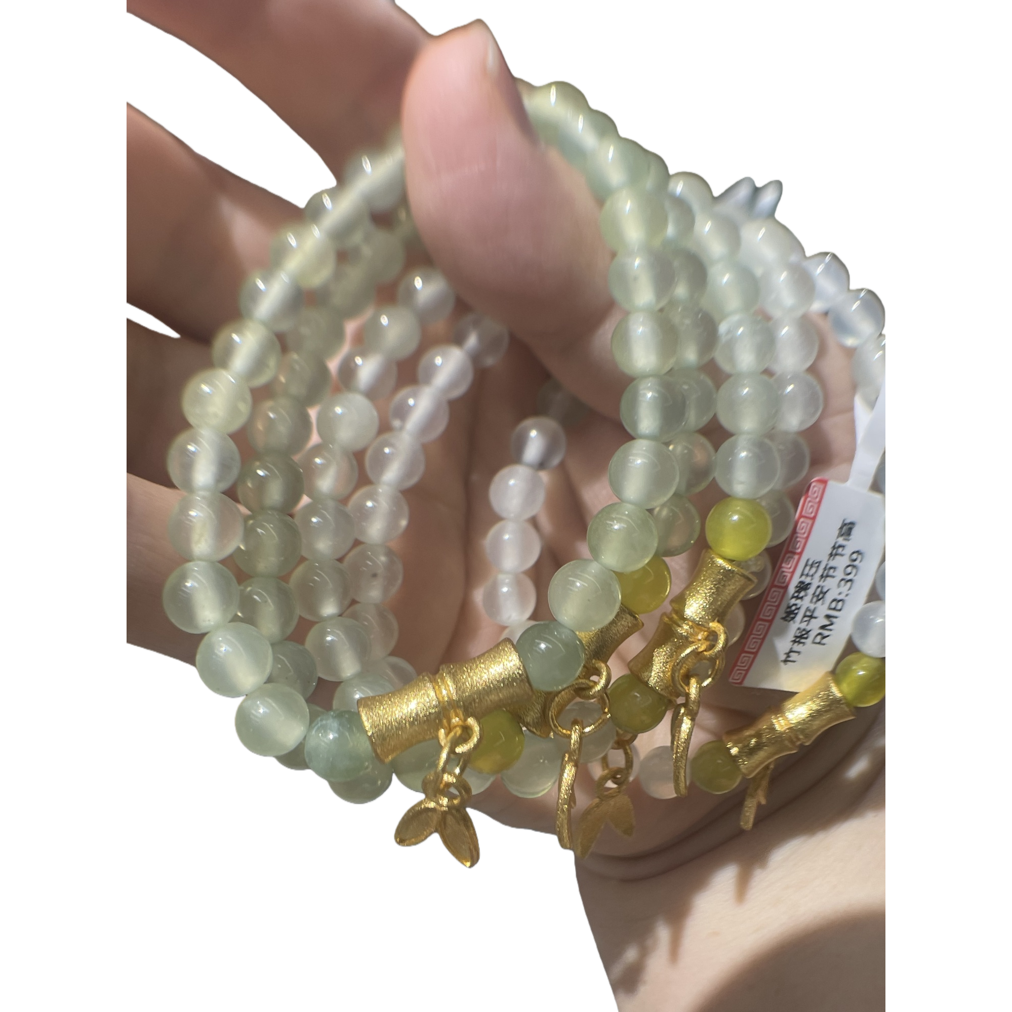 Fashionable Xiuyan jade bracelet for girls and students, a fresh and innocent gift for daily wear. Bamboo joint leaf accessories, elegant and dazzling. Live broadcast Item Picture