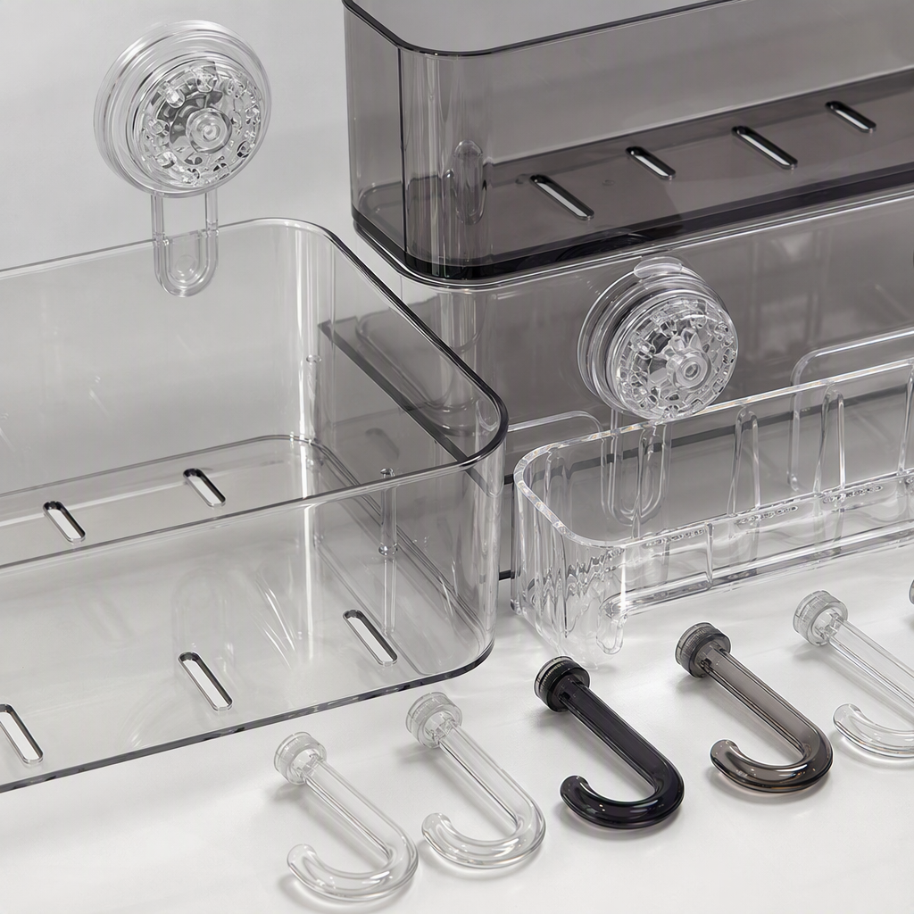 Multifuncional ventosa rack cocina cuarto de baño rack de almacenamiento sin perforación fuerte pegar suministros de acabado hogar práctico Application Scenario