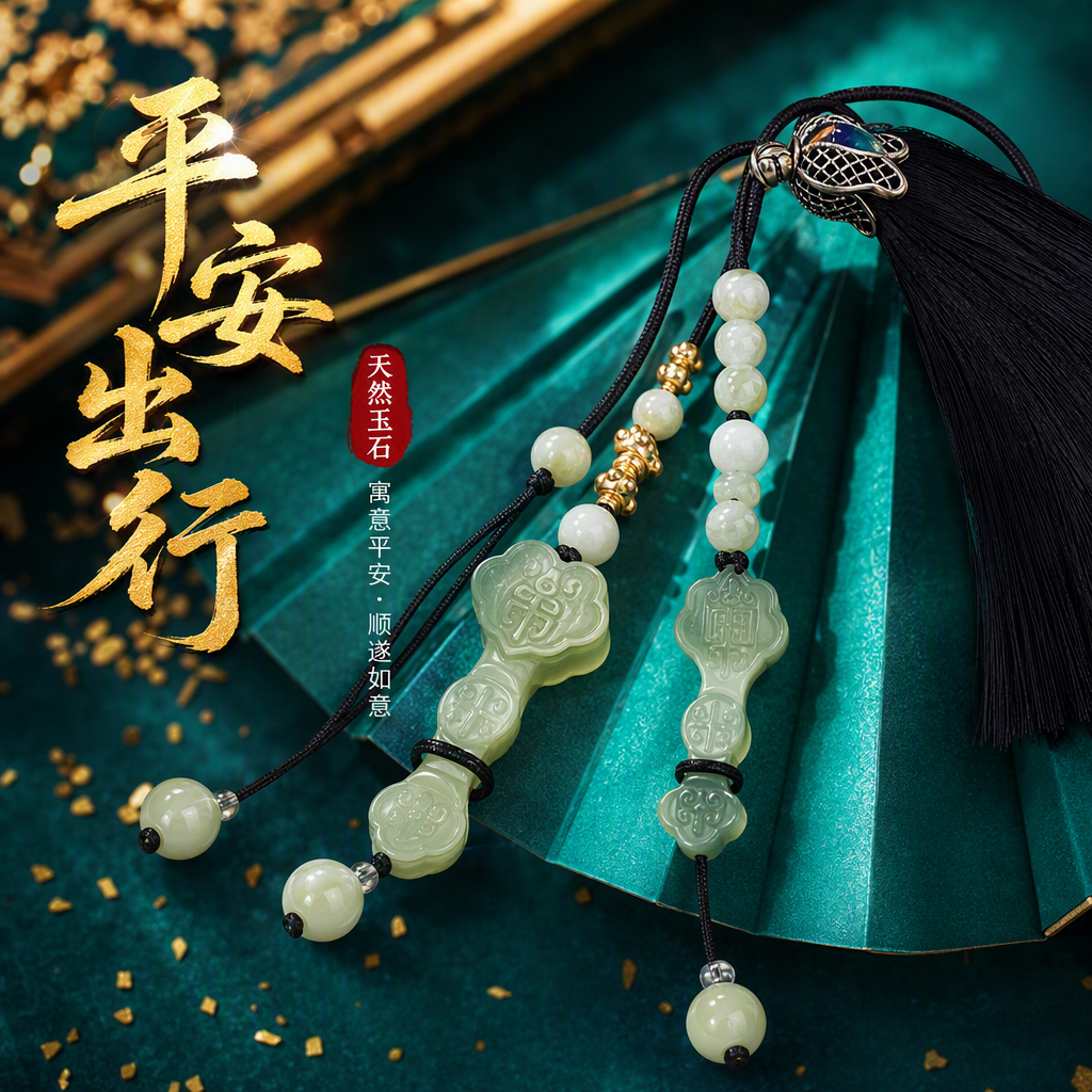 Jade ruyi colgantes de jade colgantes de bolso cadena de teléfono móvil simple idea colgante de coche accesorios llaveros personales regalos