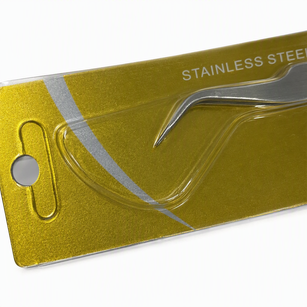 Pinzas de acero inoxidable embalaje de oro proceso meticuloso multifunción cejas y orejas herramienta profesional modelo PT-4 plata diseño impreso Application Scenario