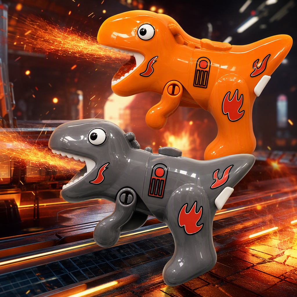 Wholesale of a single dinosaur firestone gun, a new and unique cross-border entertainment gadget, a creative small toy in the style of a spark gun Specification image